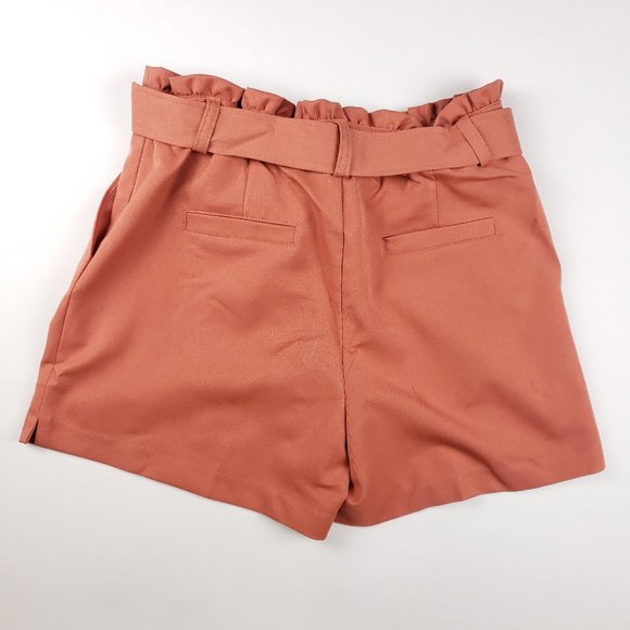 ANTHROPOLOGIE SPARKZ High Waisted Shorts Orange - Picture 2 of 6